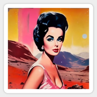 Elizabeth Midcentury Modern Galaxy Pop Art Sticker